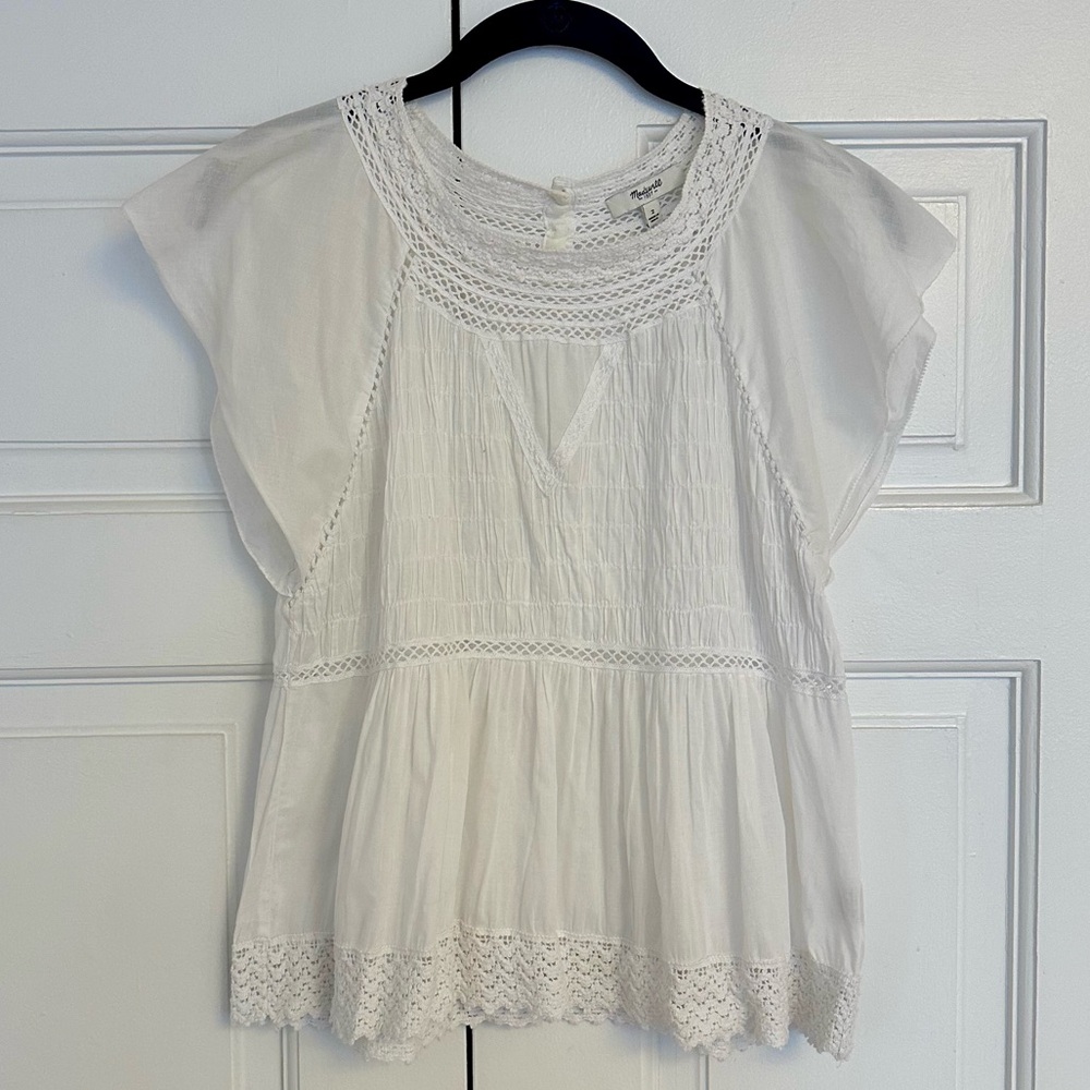 Madewell Flutter Sleeve Cotton Top (sz 2)